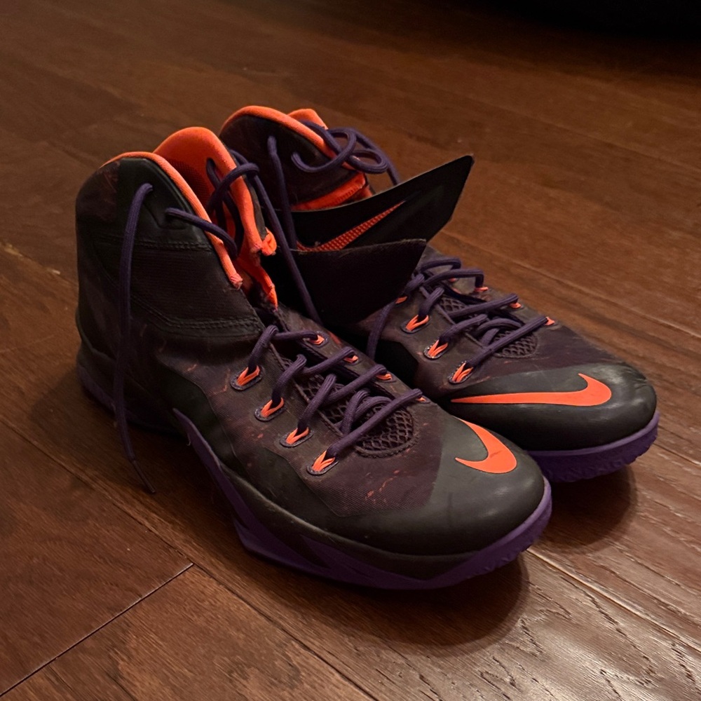 Nike Black and Purple High-Top Sneakers